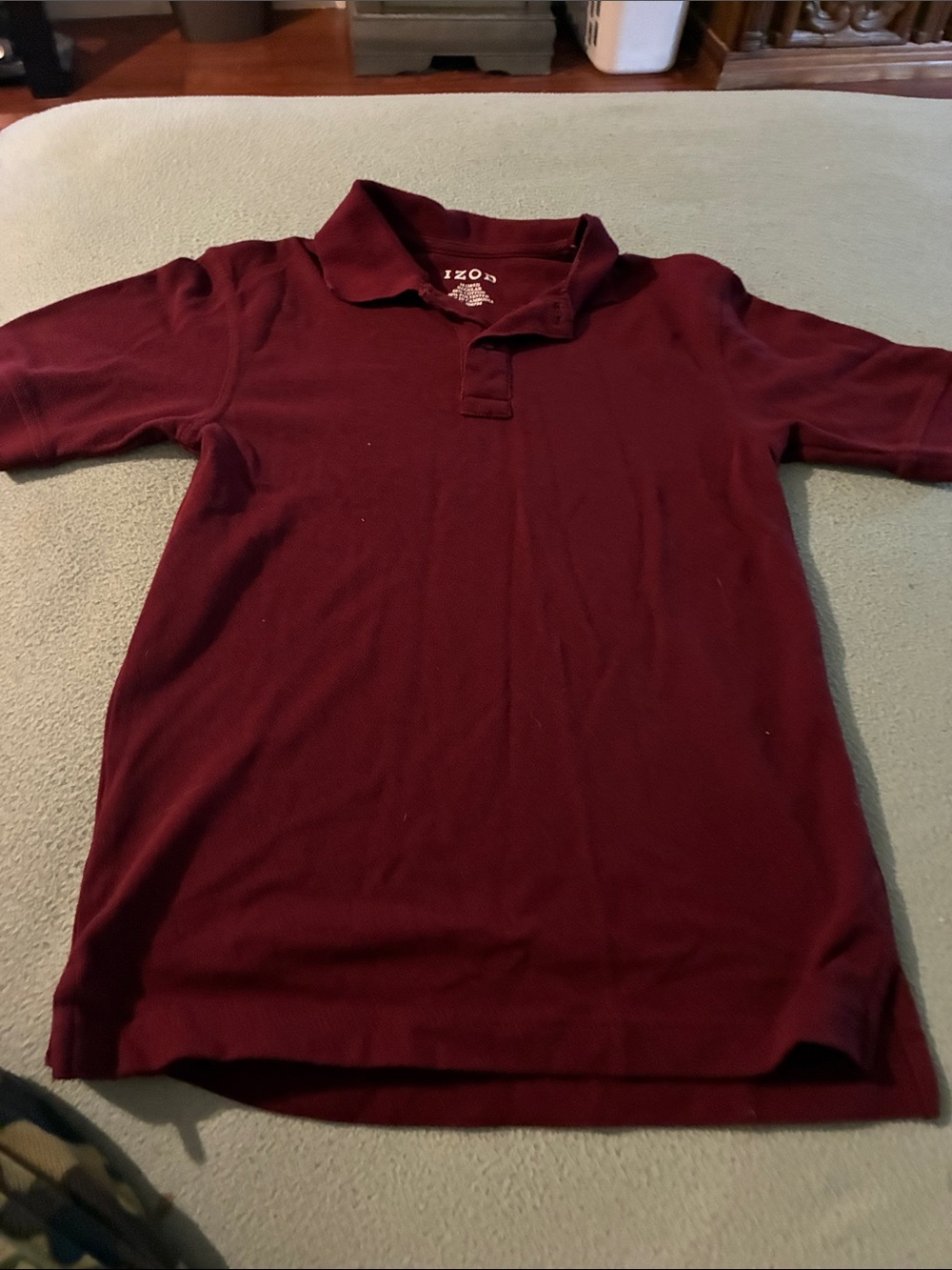 Izod Boys' Burgundy Short Sleeve Polo